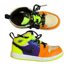 Nike Kids Sneakers in Orange, Purple, and Neon Green